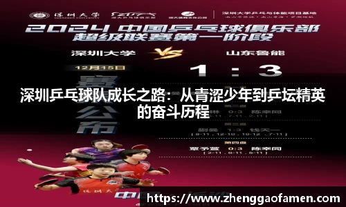 深圳乒乓球队成长之路：从青涩少年到乒坛精英的奋斗历程