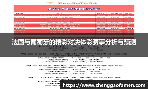法国与葡萄牙的精彩对决体彩赛事分析与预测