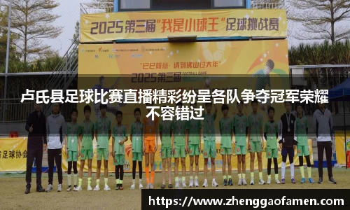 卢氏县足球比赛直播精彩纷呈各队争夺冠军荣耀不容错过